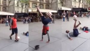 Viral: Increíble registro de sujeto que baila mientras domina el balón