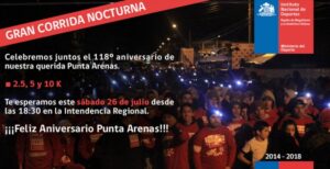 Este sábado se realizará gran Corrida Nocturna por las calles de Punta Arenas