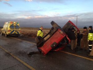 Se registraron dos accidentes en la ruta debido a la escarcha