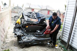 Taxista vive drama luego de  sufrir choque de sus dos móviles