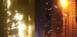 Gigantesco incendio afectó al rascacielos más alto de Dubai