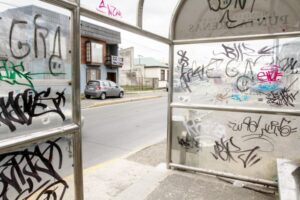 Municipalidad se querelló en contra de quienes  resulten responsables por rayados en paraderos