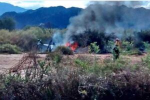 Choque entre dos helicópteros deja al menos 10 muertos en sector argentino de La Rioja
