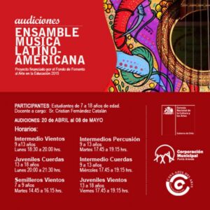 Siguen abiertas las audiciones para formar parte de proyecto ensamble de música latinoamericana