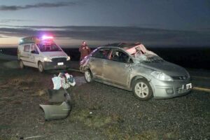 Milagrosa salvada de familia argentina que volcó en la ruta internacional