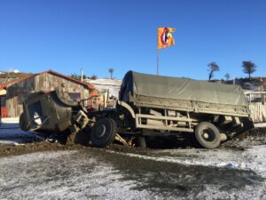 Funcionario del Ejército resultó lesionado en volcamiento ocurrido en la Ruta 9 Sur