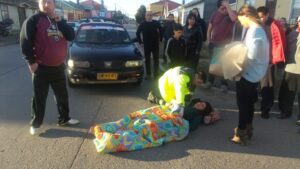 Joven atropellada resulta con lesiones