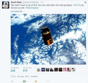 ASTRONAUTA  OBTIENE  IMAGEN DEL ESTRECHO DE MAGALLANES EN DESACOPLE DE MODULO