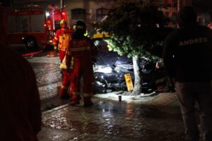 Un lesionado y fuga de gas dejó como saldo céntrica colisión