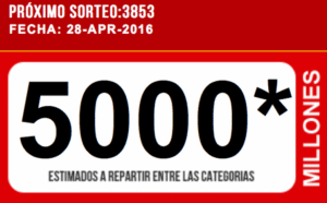 5.000 millones de pesos tiene previsto repartir el Loto para el día de hoy