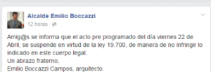 Boccazzi echa pie atrás en lanzamiento de campaña