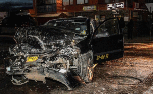 Violento accidente de tránsito se registró esta mañana en el cruce de las calles Pedro Bórquez y Eusebio Lillo