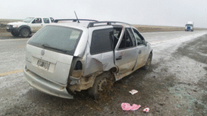 Tres personas resultaron lesionadas en volcamiento ocurrido esta mañana en la Ruta 9 Norte