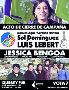 Ramón Lobos y Jessica Bengoa cierran campaña con eventos musicales
