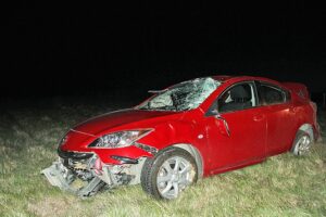 Tres lesionados al volcar anoche  un automóvil en la Ruta 9 Norte