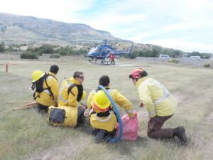 Realizan ejercicio de extinción de  incendios forestales en Torres del Paine
