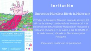 Hoy se realiza la presentación del Primer Encuentro Muralista Río de la Mano 2017