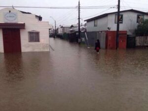 Fuerte temporal de lluvias en las regiones del Bío Bío y Los Lagos