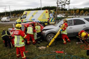 Tres lesionados en dos accidentes simultáneos ocurridos la tarde de ayer