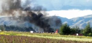 Avión con  pasajeros se  incendió al  aterrizar