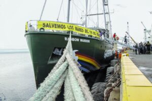 Hasta hoy Rainbow Warrior III de  Greenpeace recibe visitas magallánicas