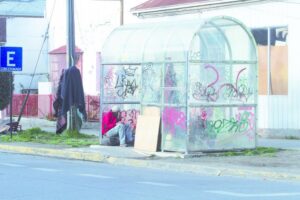Una imagen muy poco “turística” en pleno centro de Punta Arenas