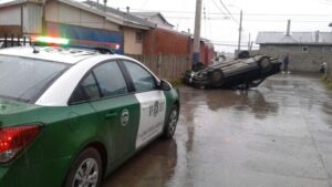 Conductor en estado de ebriedad volcó en pasaje