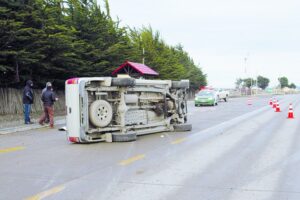 Escarcha provocó  accidente en ruta