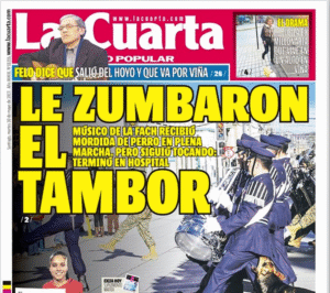 Repercusión en medios nacionales por fotografia de músico de la FACh mordido durante desfile
