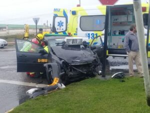 Colisión de alto impacto deja un saldo de  dos personas lesionadas