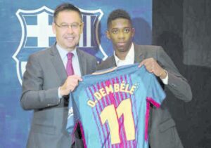 Dembélé fue presentado como refuerzo del Barcelona