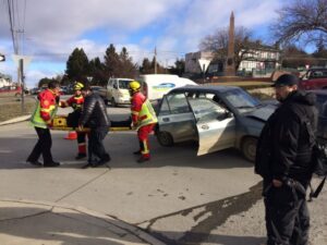 Ahora: Mujer lesionada tras accidente de tránsito en arteria céntrica de la ciudad
