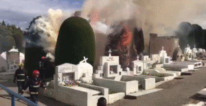 Fuego intencional en el Cementerio Municipal de Punta Arenas