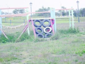 Deplorable y peligroso estado de los juegos infantiles del Parque María Behety