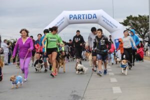 Masiva corrida de magallánicos junto a sus mascotas por la Costanera del Estrecho