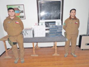 Carabineros decomisa 2.500 cajetillas de cigarrillos