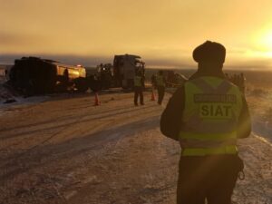 Fatal accidente: conductores de camión y bus mueren en colisión frontal en ruta 9
