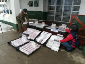 Decomisan 5700 cajetillas  de cigarrillos en control rutinario
