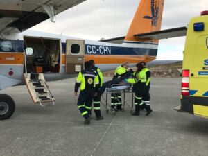 Cuatro personas fueron aeroevacuadas desde Puerto Natales y Porvenir