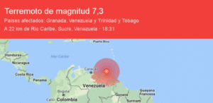 Fuerte temblor sacude a Venezuela y parte de Colombia