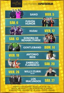 Conoce los shows imperdibles de la cartelera de octubre en Casino Dreams