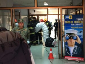 Derrame de ácido movilizó a Bomberos hasta el Hospital de las Fuerzas Armadas
