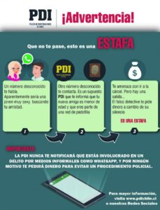 PDI llama a prevenir estafas por Whatsapp