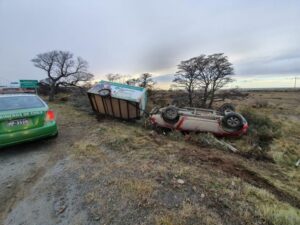 Volcamiento se registró en km. 19 de la ruta 9 norte