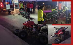 Violenta colisión entre vehículo y  cuatrimoto dejó a un joven lesionado