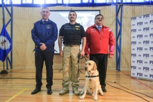 Emotiva ceremonia de despedida a Eros el can detector de drogas de la PDI