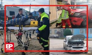 Violenta colisión en céntrico cruce regulado por semáforos deja una mujer lesionada