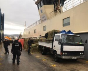 Personal del Distrito Naval Beagle coordino arribó de mercaderías
