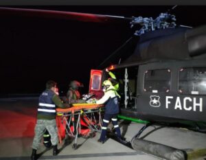 Aeroevacuación de gendarme desde Porvenir a Punta Arenas