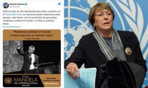 Bachelet reaparece en Twitter en el Día de Mandela: “2020 ha sido un año desafiante para todos nosotros”